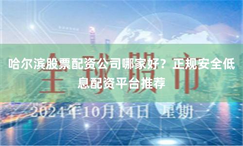 哈尔滨股票配资公司哪家好？正规安全低息配资平台推荐
